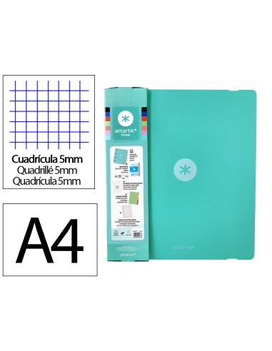 Carpeta con recambio antartik a4 cuadro 5mm...