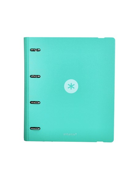 Carpeta con recambio antartik a4 cuadro 5mm foam 4 anillas 35mm mixtas color menta