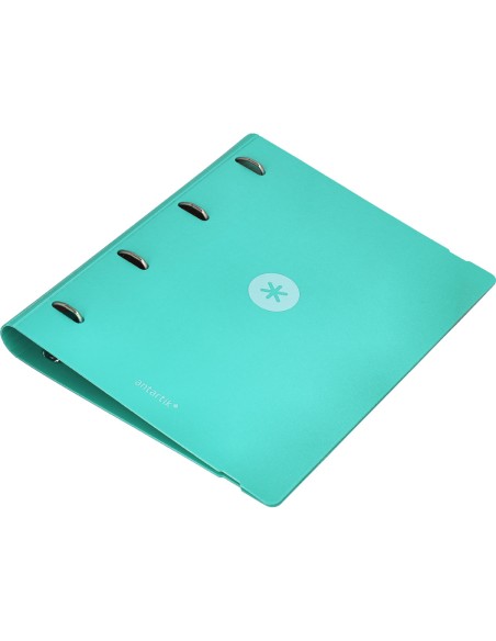 Carpeta con recambio antartik a4 cuadro 5mm foam 4 anillas 35mm mixtas color menta