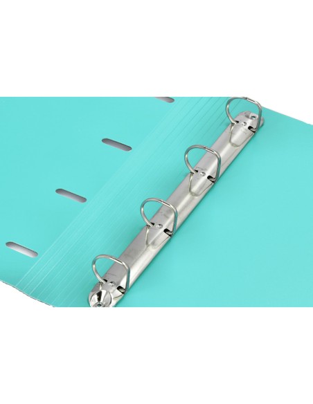 Carpeta con recambio antartik a4 cuadro 5mm foam 4 anillas 35mm mixtas color menta