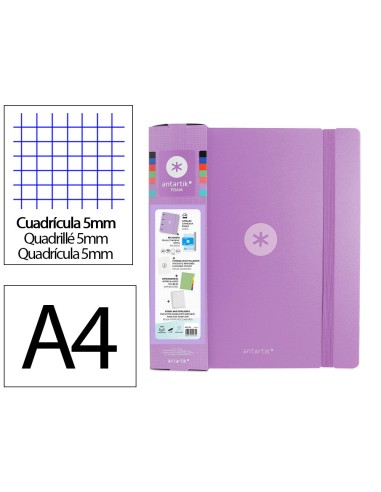Carpeta con recambio antartik a4 cuadro 5mm...