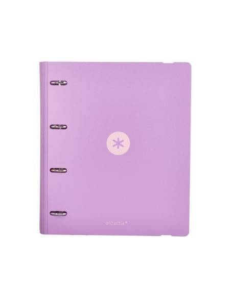 Carpeta con recambio antartik a4 cuadro 5mm foam 4 anillas 35mm mixtas color lavanda