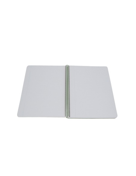 Cuaderno espiral antartik a4 tapa foam 80h 90gr cuadro 4mm con margen color verde matcha