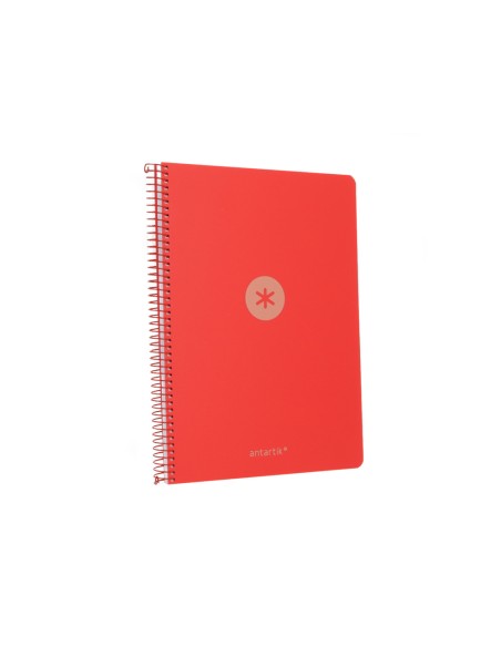 Cuaderno espiral antartik a4 tapa foam 80h 90gr cuadro 4mm con margen color rojo