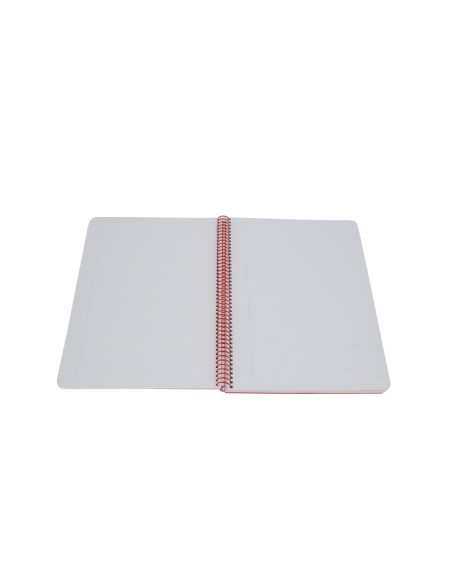 Cuaderno espiral antartik a4 tapa foam 80h 90gr cuadro 4mm con margen color rojo