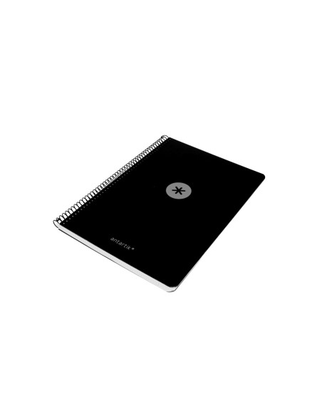 Cuaderno espiral antartik a4 tapa foam 80h 90gr cuadro 4mm con margen color negro