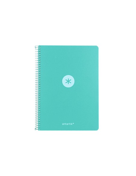 Cuaderno espiral antartik a4 tapa foam 80h 90gr cuadro 4mm con margen color menta