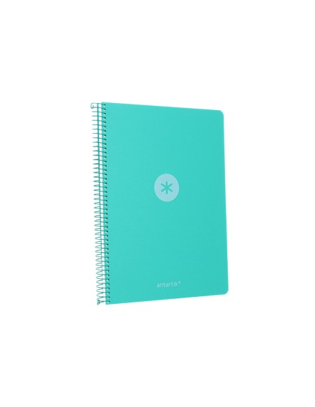 Cuaderno espiral antartik a4 tapa foam 80h 90gr cuadro 4mm con margen color menta