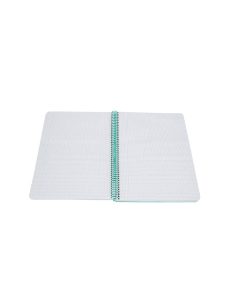 Cuaderno espiral antartik a4 tapa foam 80h 90gr cuadro 4mm con margen color menta