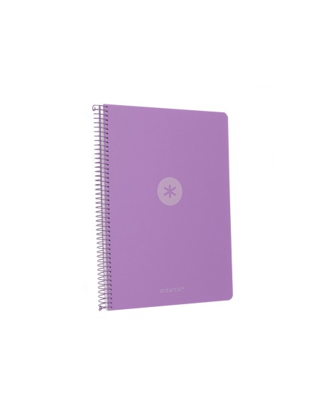 Cuaderno espiral antartik a4 tapa foam 80h 90gr cuadro 4mm con margen color lavanda