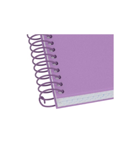 Cuaderno espiral antartik a4 tapa foam 80h 90gr cuadro 4mm con margen color lavanda