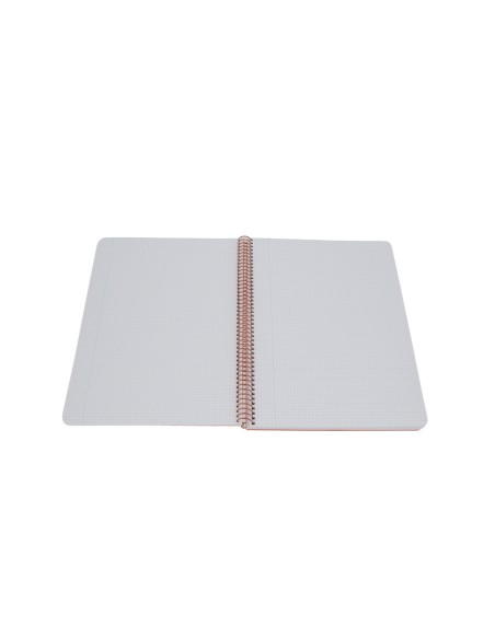 Cuaderno espiral antartik a4 tapa foam 80h 90gr cuadro 4mm con margen color coral