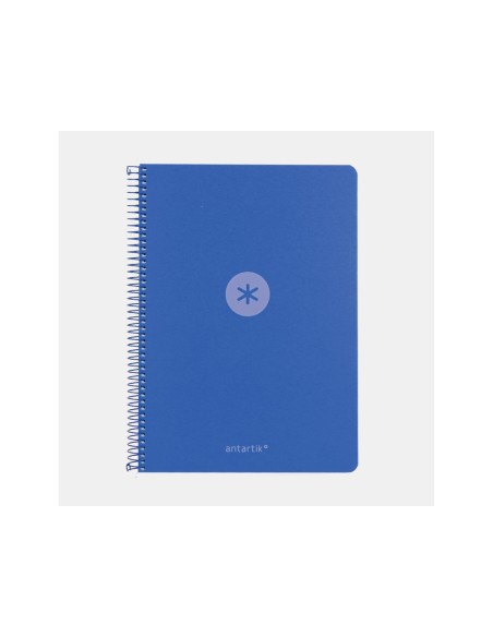 Cuaderno espiral antartik a4 tapa foam 80h 90gr cuadro 4mm con margen color azul