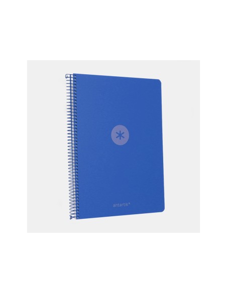 Cuaderno espiral antartik a4 tapa foam 80h 90gr cuadro 4mm con margen color azul
