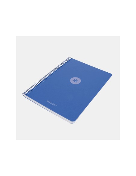 Cuaderno espiral antartik a4 tapa foam 80h 90gr cuadro 4mm con margen color azul