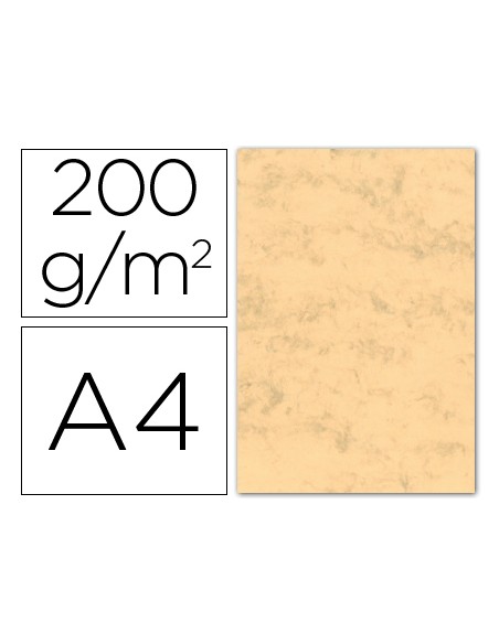Cartulina marmoleada din a4 200 gr ocre paquete de 100 hojas