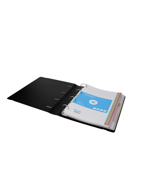 Carpeta con recambio antartik a4 cuadro 5mm foam 4 anillas 35mm mixtas color negro