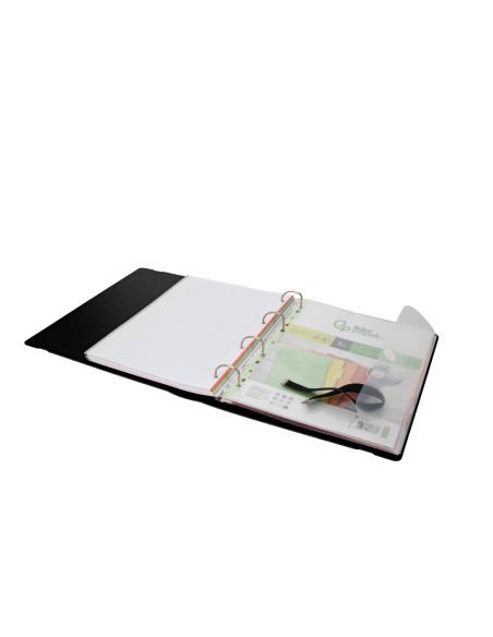 Carpeta con recambio antartik a4 cuadro 5mm foam 4 anillas 35mm mixtas color negro