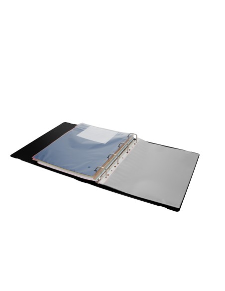 Carpeta con recambio antartik a4 cuadro 5mm foam 4 anillas 35mm mixtas color negro