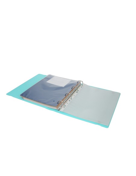 Carpeta con recambio antartik a4 cuadro 5mm foam 4 anillas 35mm mixtas color menta