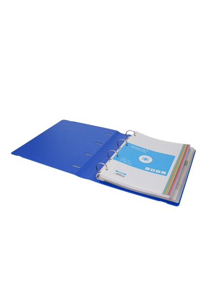 Carpeta con recambio antartik a4 cuadro 5mm foam 4 anillas 35mm mixtas color azul