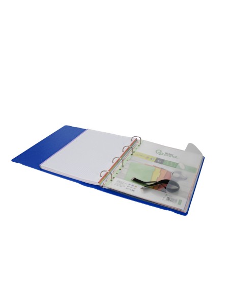 Carpeta con recambio antartik a4 cuadro 5mm foam 4 anillas 35mm mixtas color azul