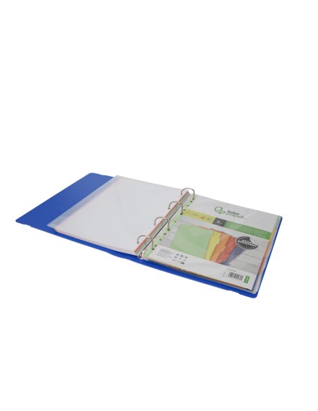 Carpeta con recambio antartik a4 cuadro 5mm foam 4 anillas 35mm mixtas color azul