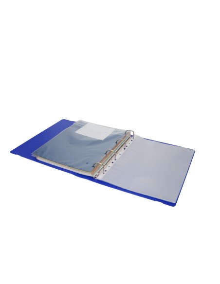 Carpeta con recambio antartik a4 cuadro 5mm foam 4 anillas 35mm mixtas color azul