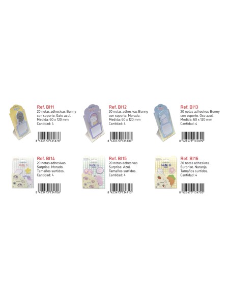 Bloc notas adhesivas imaginovo expositor sobremesa pvc 160 unidades surtidas 310x270x420 mm