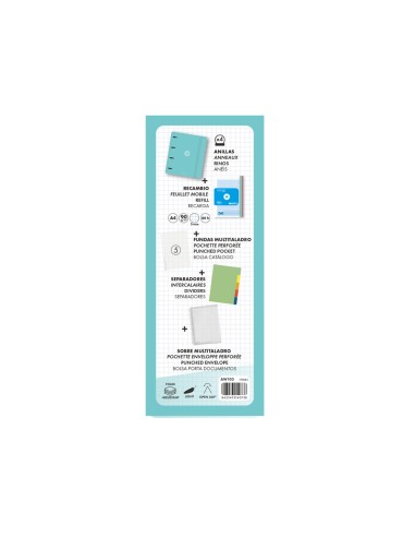 Carpeta con recambio antartik a4 cuadro 5mm...
