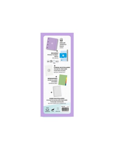 Carpeta con recambio antartik a4 cuadro 5mm...