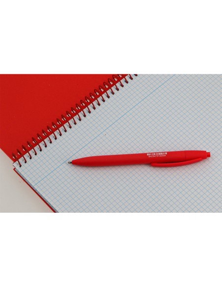 Cuaderno espiral antartik a4 tapa foam 80h 90gr cuadro 4mm con margen color rojo