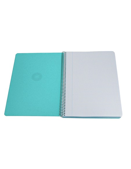 Cuaderno espiral antartik a4 tapa foam 80h 90gr cuadro 4mm con margen color menta