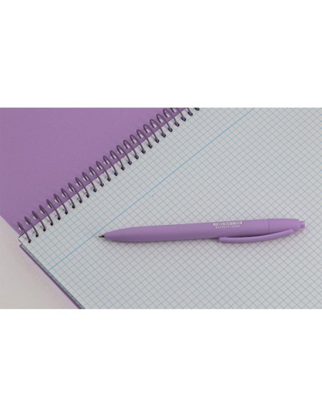 Cuaderno espiral antartik a4 tapa foam 80h 90gr cuadro 4mm con margen color lavanda