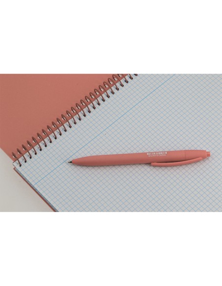 Cuaderno espiral antartik a4 tapa foam 80h 90gr cuadro 4mm con margen color coral