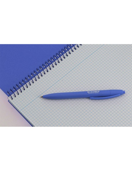 Cuaderno espiral antartik a4 tapa foam 80h 90gr cuadro 4mm con margen color azul