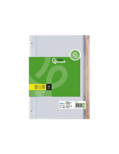 Recambio liderpapel a4 200+50 hojas 90gr cuadro...