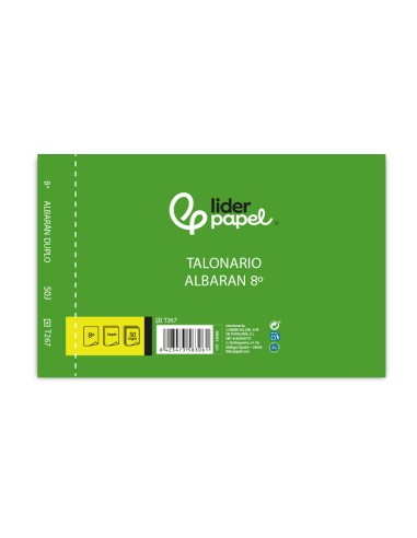 Talonario liderpapel albaran octavo duplicado...