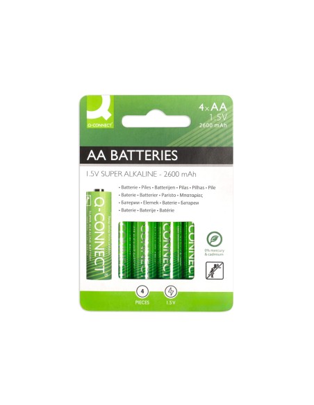 Pila q-connect alcalina aa blister con 4 unidades