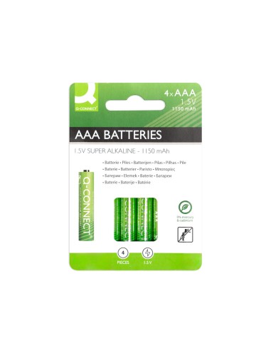 Pila q-connect alcalina aaa blister con 4 unidades