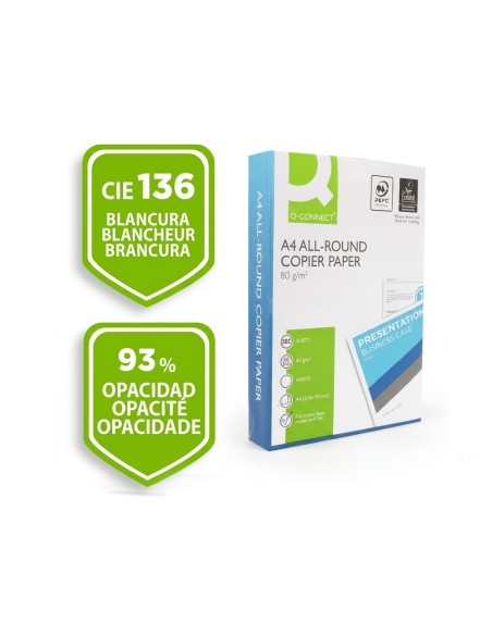 Papel fotocopiadora q-connect economy din a4 80 gramos paquete de 500 hojas