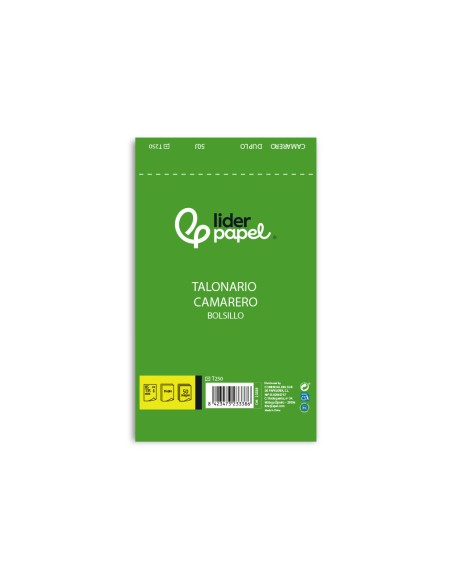 Talonario liderpapel camarero bolsillo original y copia t250