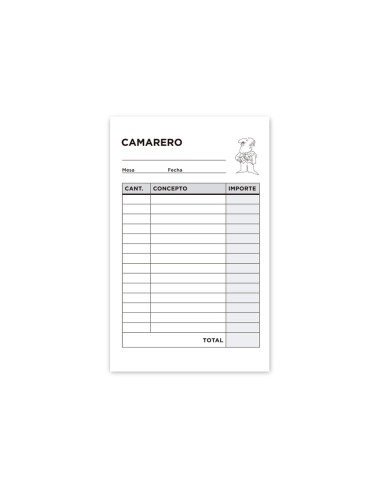 Talonario liderpapel camarero bolsillo original...