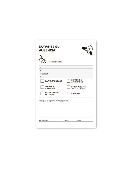 Talonario liderpapel ausentes octavo original 103
