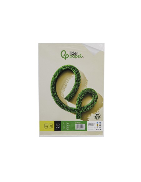Papel liderpapel a5 reciclado 80 g paquete de 250 hojas