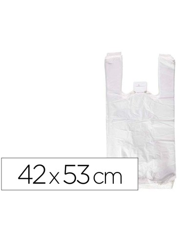 Bolsa camiseta reciclada 70% blanca 50 mc 42x53...
