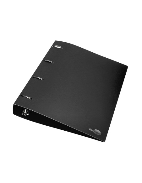 Carpeta liderpapel 4 anillas 40 mm mixtas polipropileno din a4 negro opaco