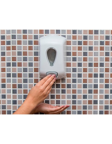 Dispensador gel lavamanos dahi abs color blanco capacidad 0,9l 210x128x90 mm