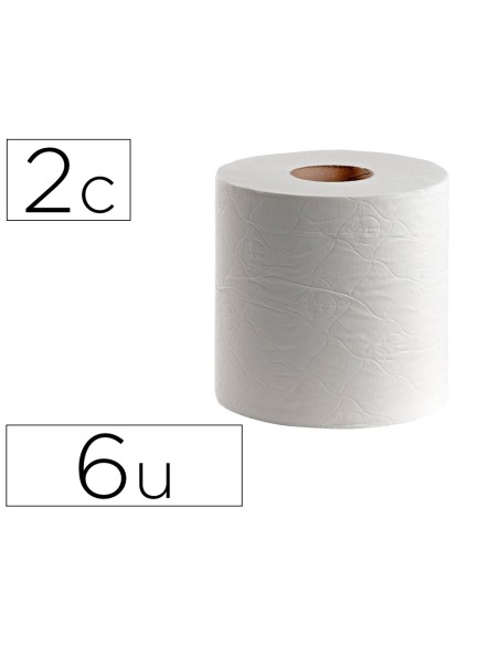 Papel secamanos dahi 2 capas celulosa gofrada 195 mm x 145 m paquete de 6 rollos