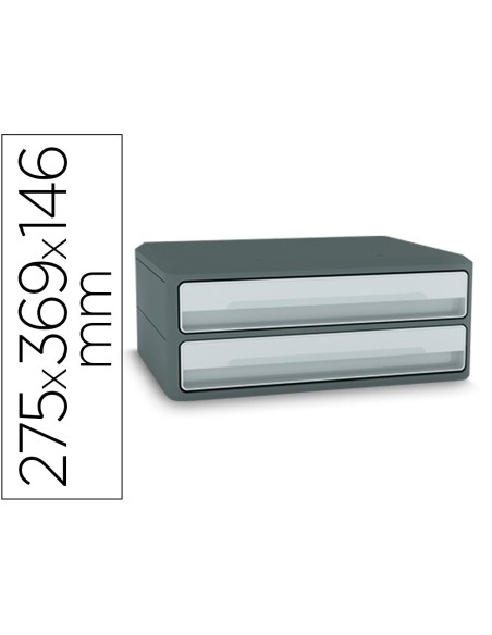 Fichero cajones de sobremesa cep moov up reciclado 80% 2 cajones color gris 275x369x146 mm